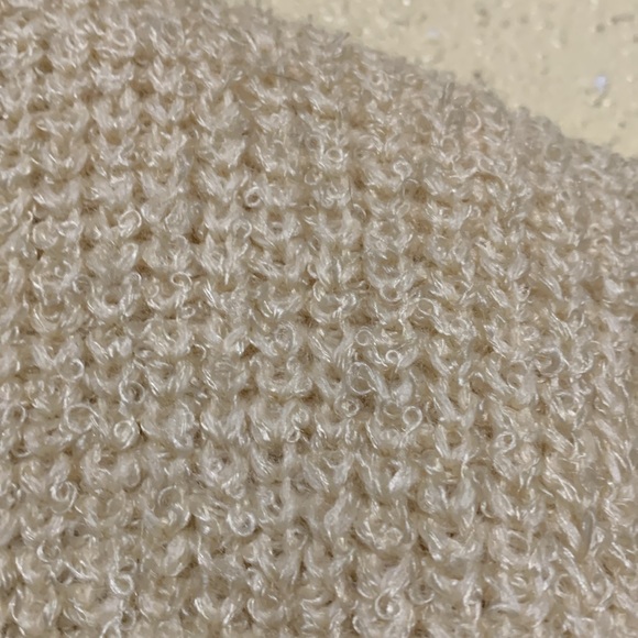 Adele Joyce Sweater Cardigan Jacket S Stretchy Creamy Ivory Acrylic Wool Blend - Picture 5 of 12